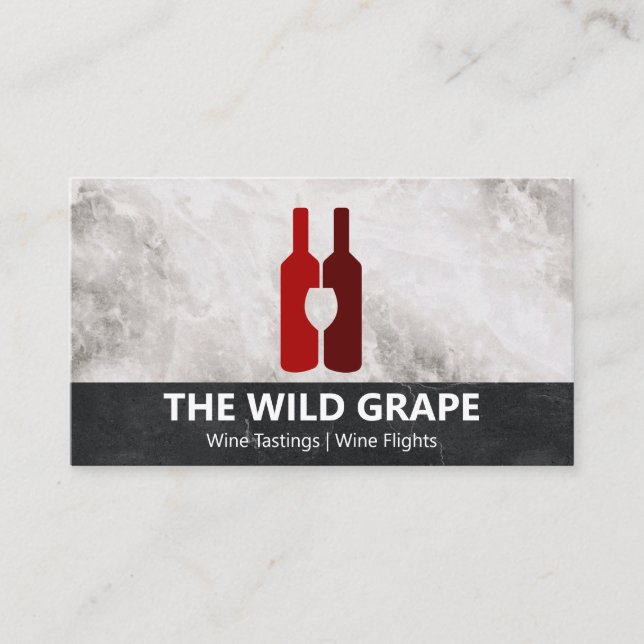 Wine Bottles and Glass Business Card (Front)