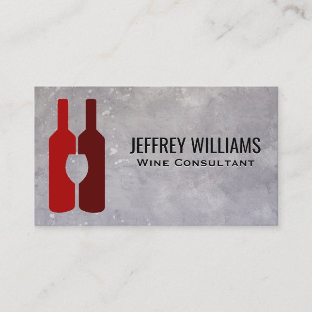 Wine Bottles and Glass Business Card (Front)