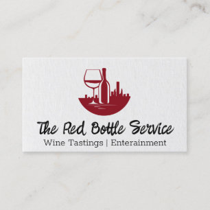 Wine Bottles and Glass Down Town City Business Card