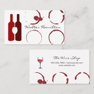 Wine Bottles and Glass Wine Stains Business Card