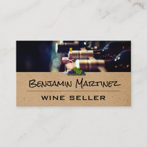 Wine Bottles  Bartender Business Card