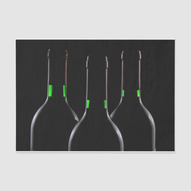 Wine Bottles Black Tissue Paper (Front)