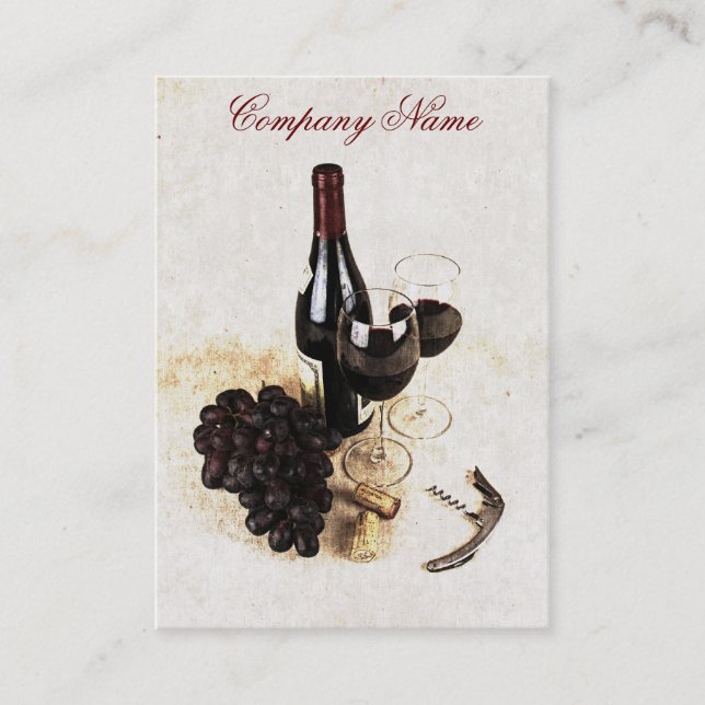Wine bottles business card template (Front)