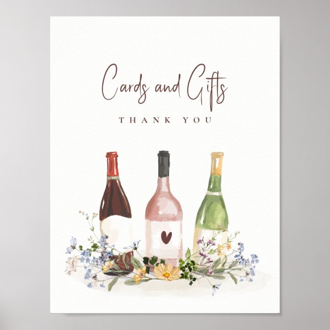 Wine Bottles Cards & Gifts Sign Bridal Shower (Front)