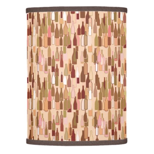 Wine bottles earth colors light coral background lamp shade