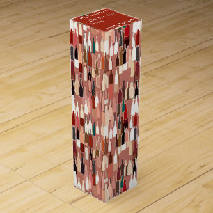 Wine bottles, earth colors, terra cotta background box