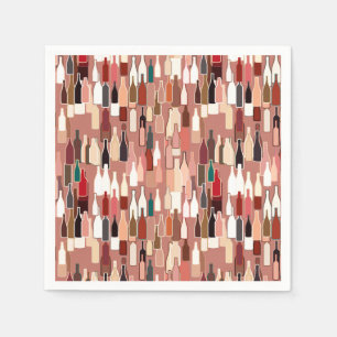 Wine bottles, earth colors, terra cotta background paper napkins
