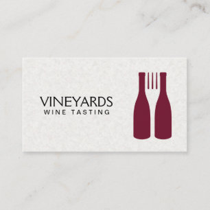 Wine Bottles Fork Logo Business Card