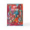 Wine Bottles Glasses Birthday Red Blue Jazzy Artsy