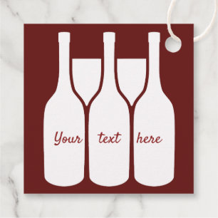 Wine Bottles Glasses Favor Card Favor Tags