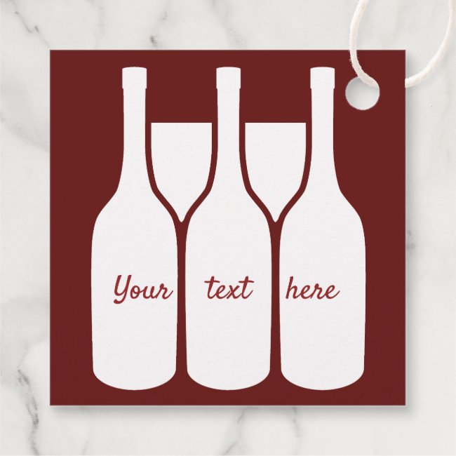 Wine Bottles Glasses Favor Card