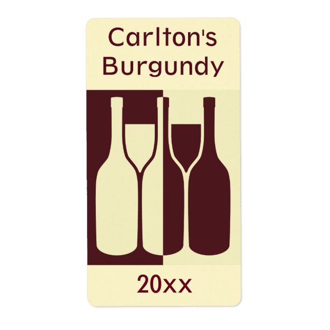Wine Bottles Glasses Image Wine Label (Front)