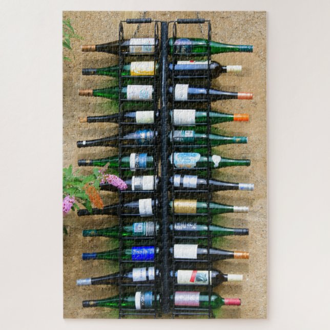 Wine bottles in a rack jigsaw puzzle (Vertical)