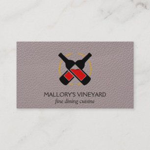 Wine Bottles Leather Business Card