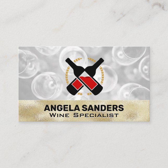 Wine Bottles Logo Business Card (Front)