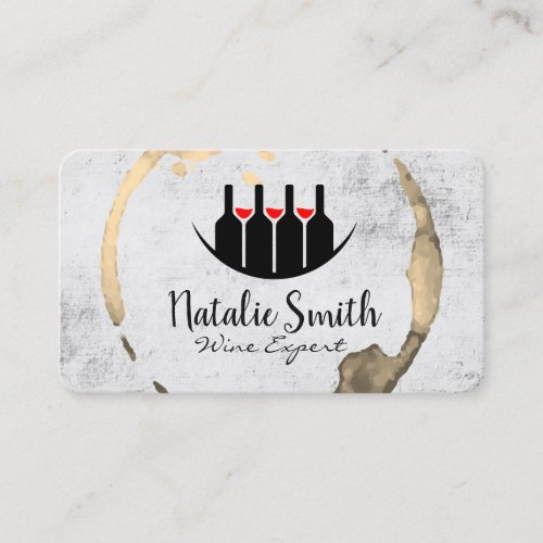 Wine Bottles Logo | Wine Stain Business Card
