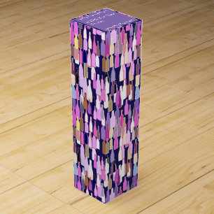 Wine bottles, multi color, dark blue background gift box