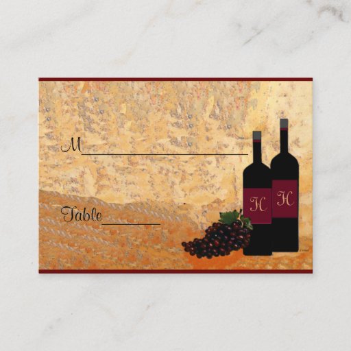 Customizable Wine Placecard Business Card