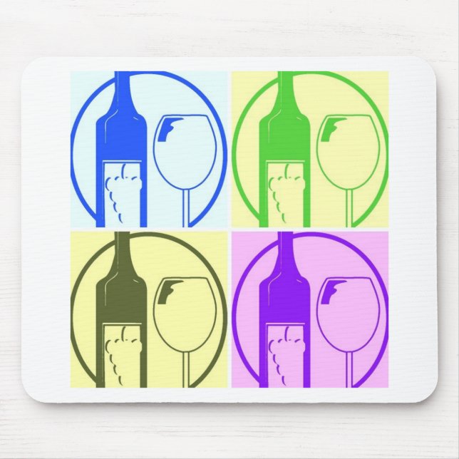 Wine Bottles Pop Art Mouse Pad (Front)