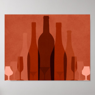Wine bottles poster