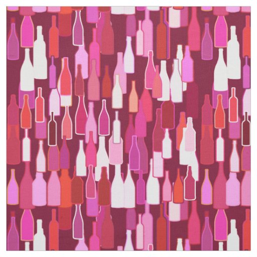 Wine bottles, shades of plum, burgundy background fabric