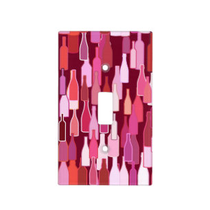 Wine bottles, shades of plum, burgundy background light switch cover