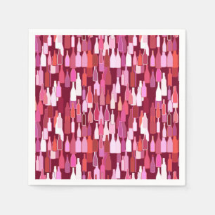 Wine bottles, shades of plum, burgundy background napkins
