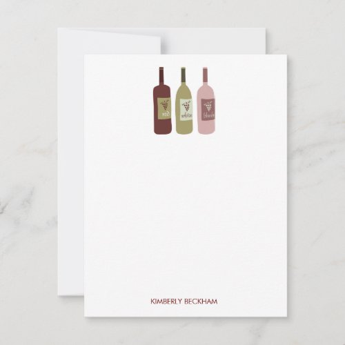 Wine Bottles Stationery Note Cards