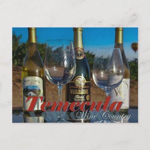 Wine Bottles Temecula Valley Vineyard Postcard