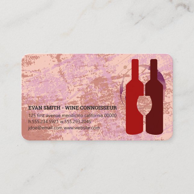Wine Bottles | Texture Background | Vineyard Business Card (Front)