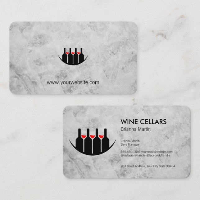 Wine Bottles | Vineyard Restaurant  Appointment Card (Front/Back)