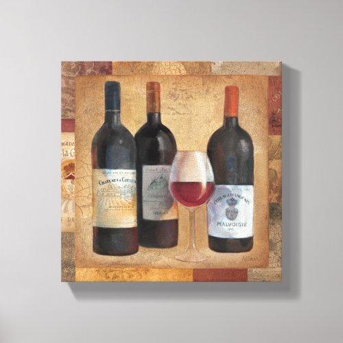 Wine Bottles with Glass Canvas Print