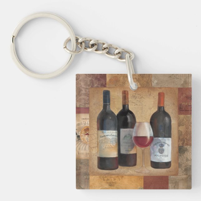 Wine Bottles with Glass Keychain (Front)