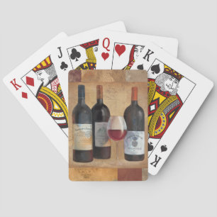 Wine Bottles with Glass Poker Cards