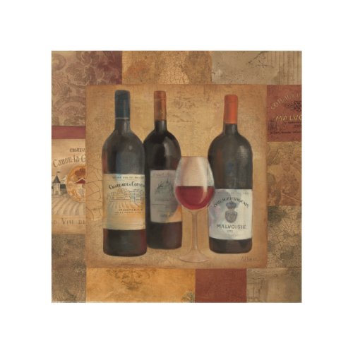 Wine Bottles with Glass Wood Wall Decor