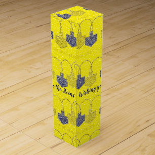Wine Box Dreidel Gold Glitter