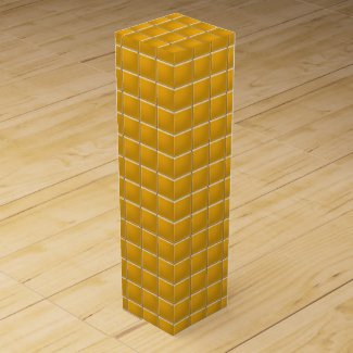 Wine Box - Orange Mosaic Squares