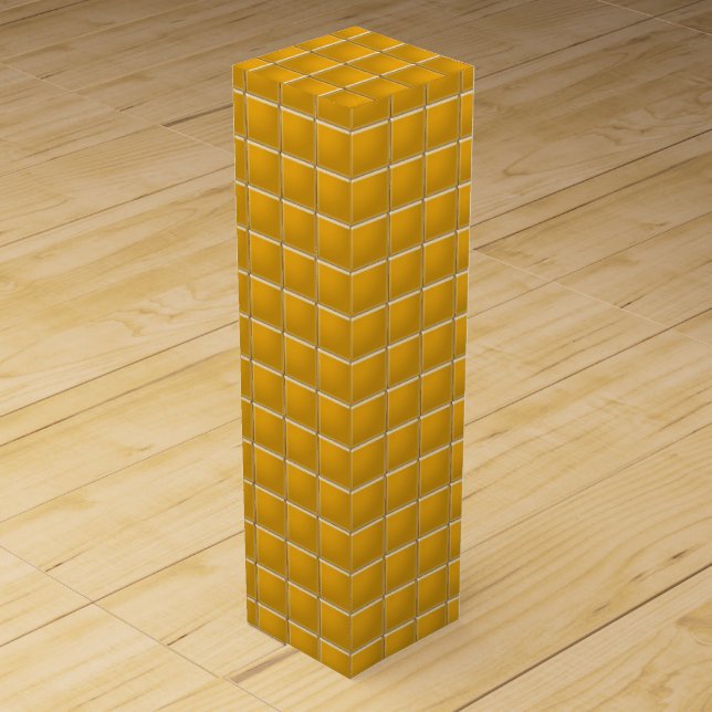Wine Box - Orange Mosaic Squares (Front)