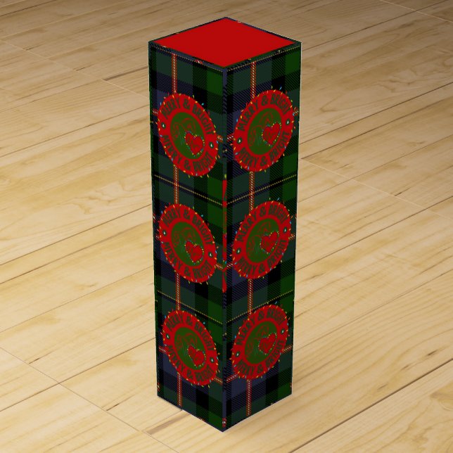 Wine Box Plaid Merry & Bright Design (Front)