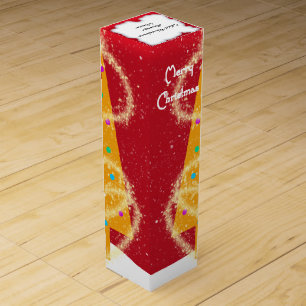 Wine Box - Red & Gold Christmas