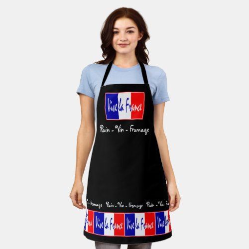 Wine Bread and Cheese Vive La France French Apron