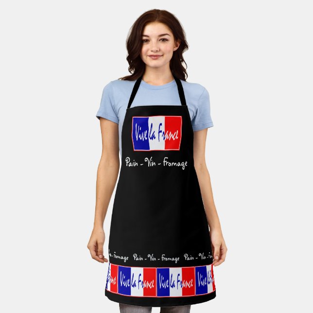 Wine Bread and Cheese Vive La France French Apron (Worn)
