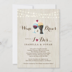 Wine & Brews Before I Do Couple Shower / Rehearsal Invitation