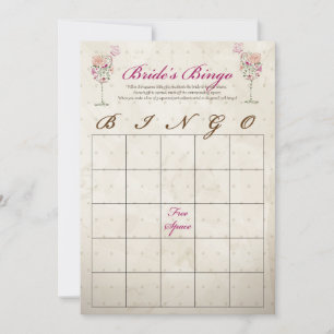 Wine Bridal Shower Bingo Cards