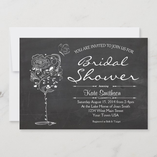 Wine Bridal Shower Invitation (Front)