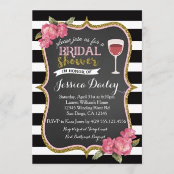 Wine Bridal Shower Invitation by seasidepapercompany at Zazzle