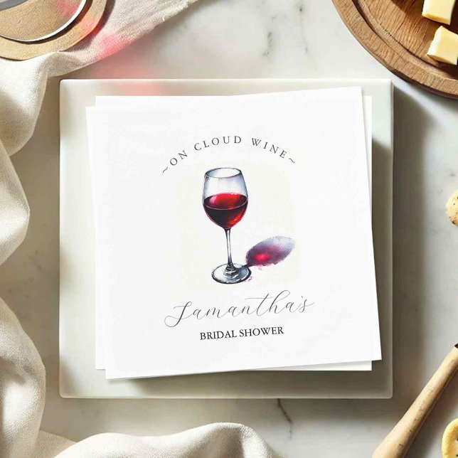 Wine Bridal Shower Theme Napkins (Wine party cocktail napkins for a bridal shower theme. )