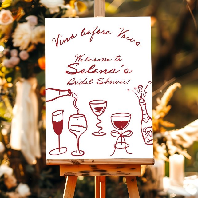 Wine Bridal Shower Welcome Sign Vinos Before Vows (Creator Uploaded)