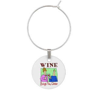 Wine Brings You Closer Wine Glass Charm