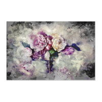 *~* Wine Burgundy Art Floral Roses AR26 Vintage